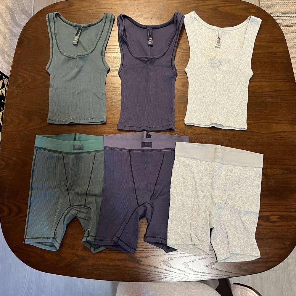 SKIMS Green and Gray Intimates Set